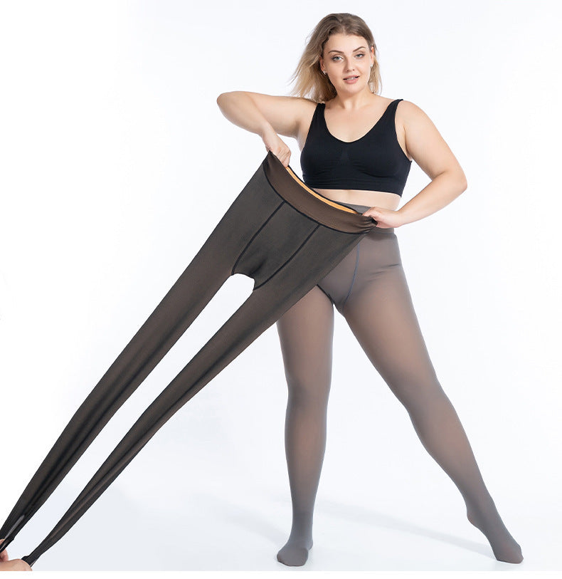 Leggings Winter Plus Velvet Thick Adjustable Pantyhose Super Elastic Large Size - DropOnline.co
