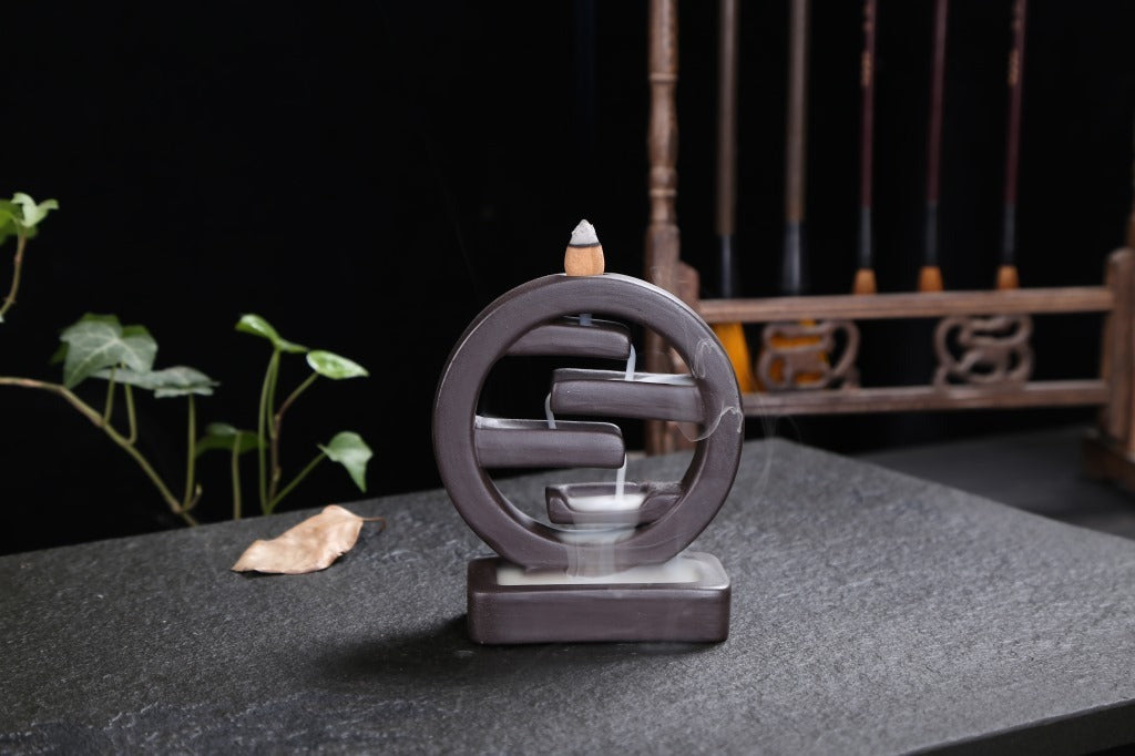 Square Incense Ceramic Backflow Incense Burner Creative Home Decor Incense Stand Censer Living Room Office Ornament - DropOnline.co
