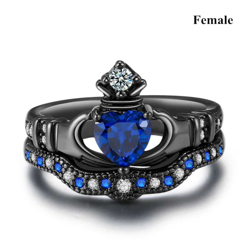 Crown love sapphire female ring - DropOnline.co