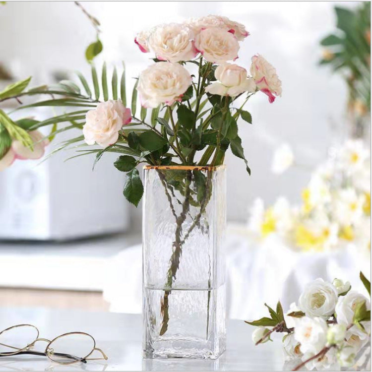 Transparent Gold-painted Glass Vases Flower Home Decor Wedding Decoration - DropOnline.co