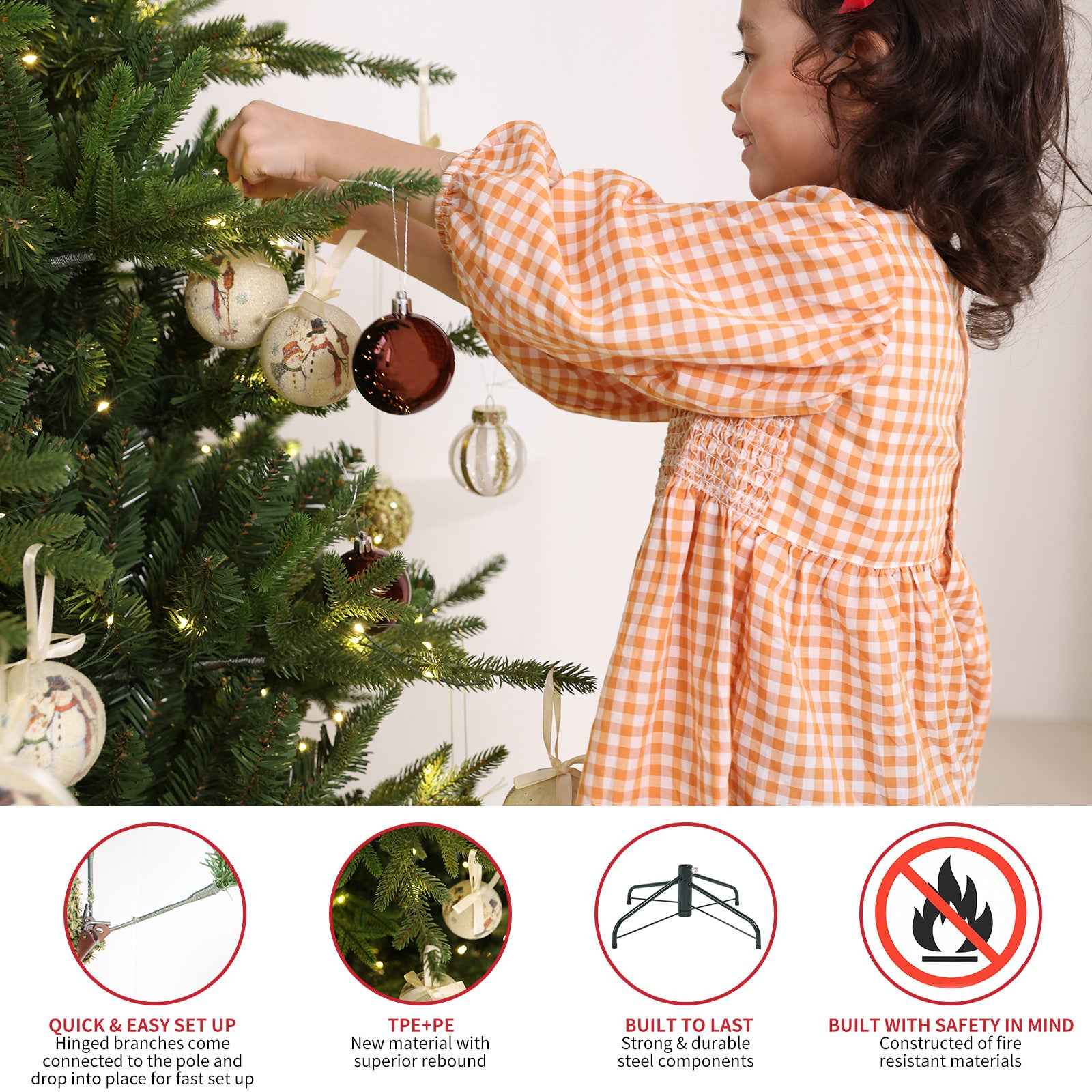 7.5ft Colorado Blue Spruce Pre-Lit Christmas Tree - 4,076 Tips & 1,518 Warm LED Lights - DropOnline.co