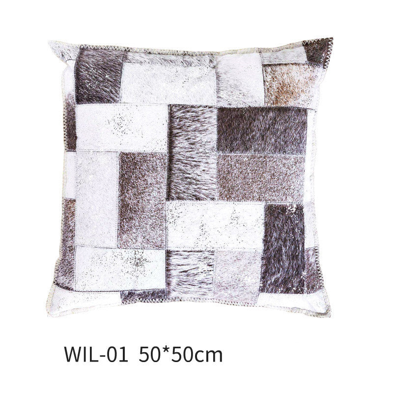 Handmade Wool Pillow Simple Modern American Country Nordic Style Imitation Leather Creative Cushion Cover - DropOnline.co