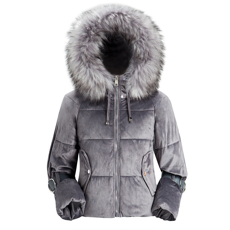 Big fur collar bread coat cotton coat - DropOnline.co