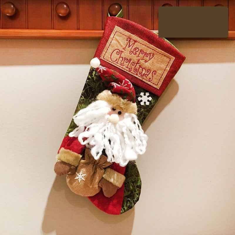 Christmas Stocking Socks Snowman Santa Elk Xmas Fireplace Xmas Tree Ornaments New Year Candy Bag Gift Christmas Decor - DropOnline.co
