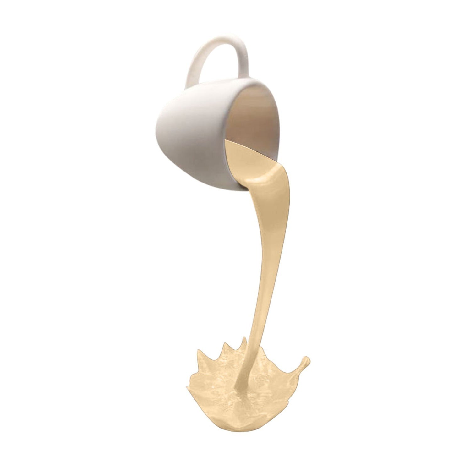 Floating Coffee Cup Mug Sculpture Kitchen Decor Pouring Spilling Decoration - DropOnline.co