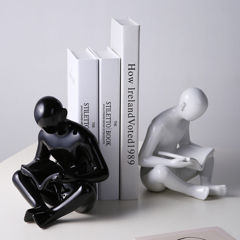 Nordic Creative Ceramics Character Bookend Crafts Ornament Home Decor Modern Living Room Decoration Accessories Adornment Gift - DropOnline.co