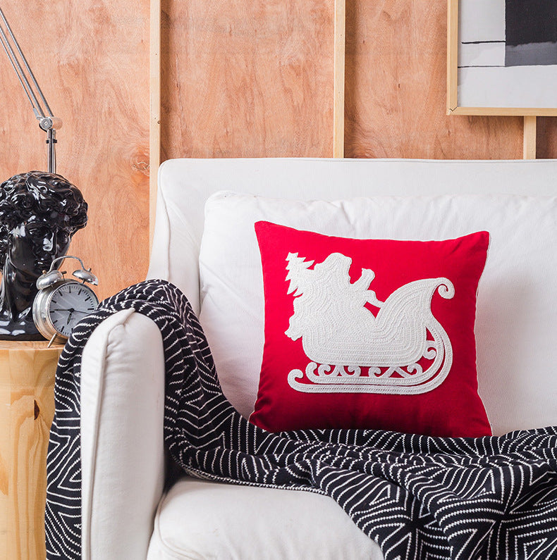 Christmas Pillowcase Towel Embroidery Cushion Cover Decoration - DropOnline.co