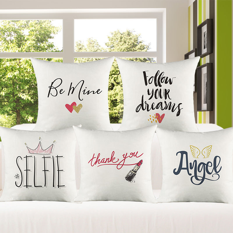 Love Character Language Cushion Celebrity Famous Words Pillow Cover - DropOnline.co