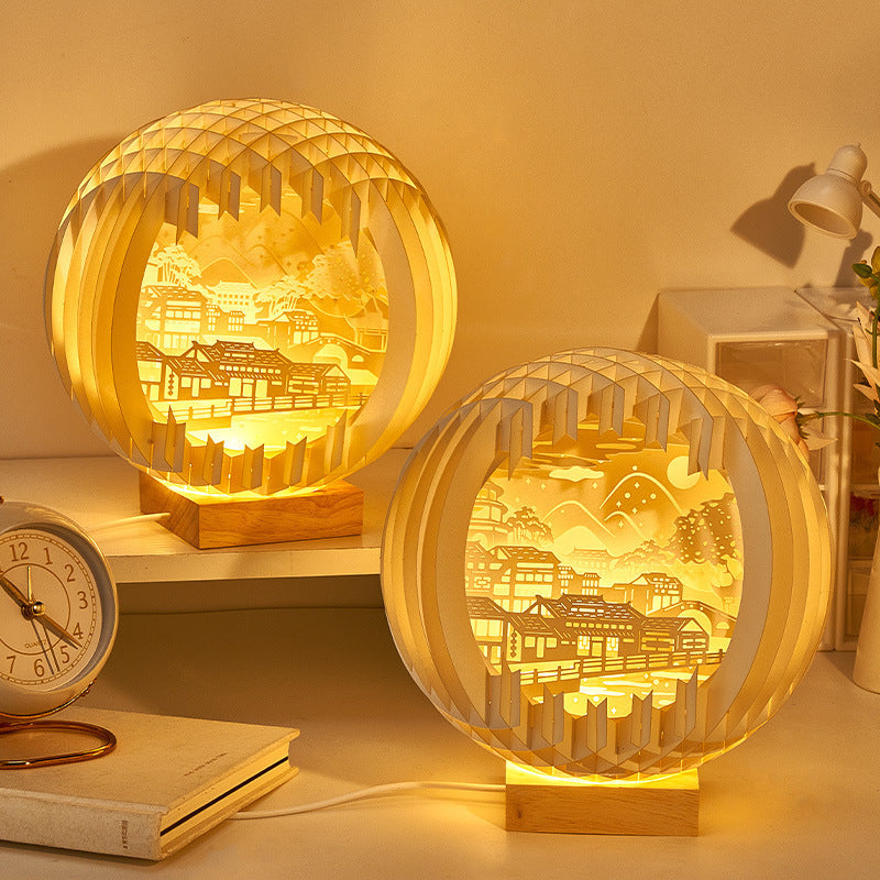 Paper Carving Creative Three-dimensional Small Night Lamp Creative Home Decor - DropOnline.co