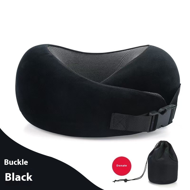 Soft Memory Foam Travel Neck Pillow U Shape Adjustable Support Comfortably Sleeping On Plane Car Office Noon Break - DropOnline.co