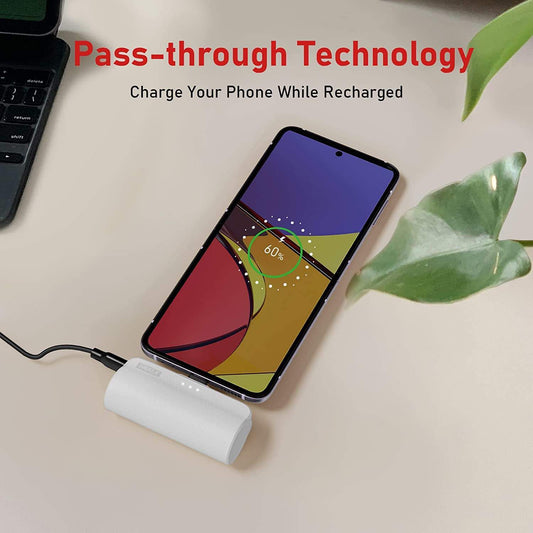 Local US Stock Unique Mini Power Bank 3350mAh Fast Charging Lipstick Size Phone Portable Charger With Built-in Type C Plug - DropOnline.co