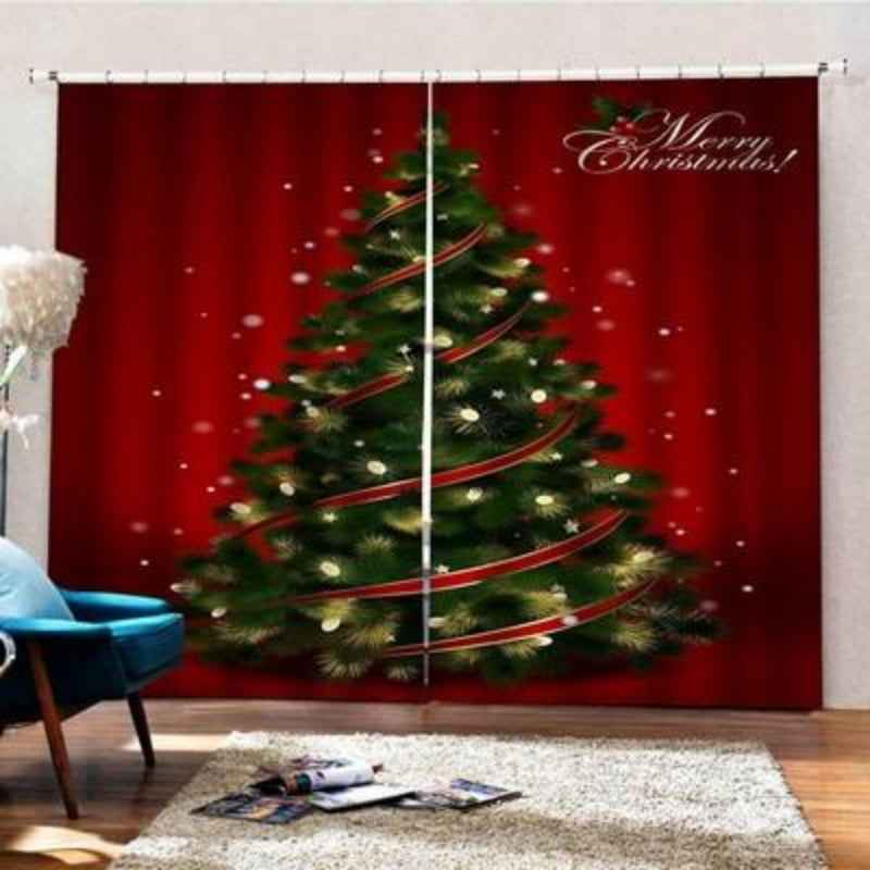 Christmas Pattern Home Decoration - Living Room Bedroom Window Curtains - DropOnline.co