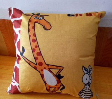 Cartoon Linen Backing Block Back Cushion - DropOnline.co