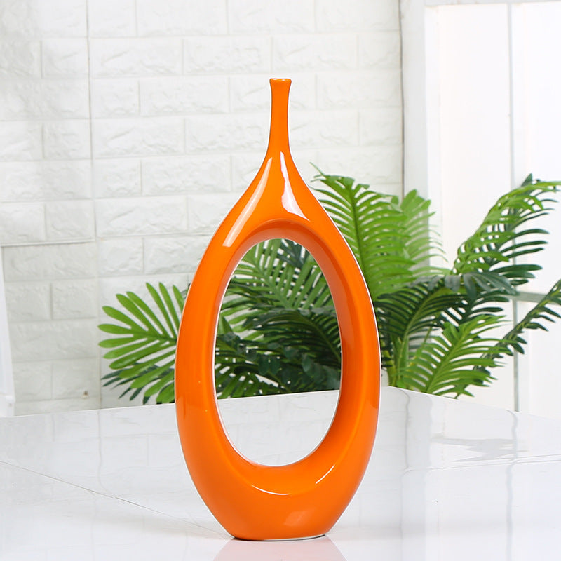 Hollow decoration ceramic vase home vase decoration - DropOnline.co