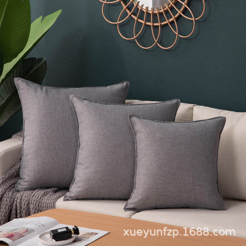 Solid Color Cushion Sofa Pillow White Blue Gray Coffee Color Purple Red Cushion Cover Waist Pillow - DropOnline.co
