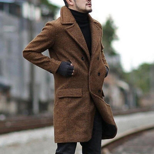 Classic woolen coat trench coat - DropOnline.co