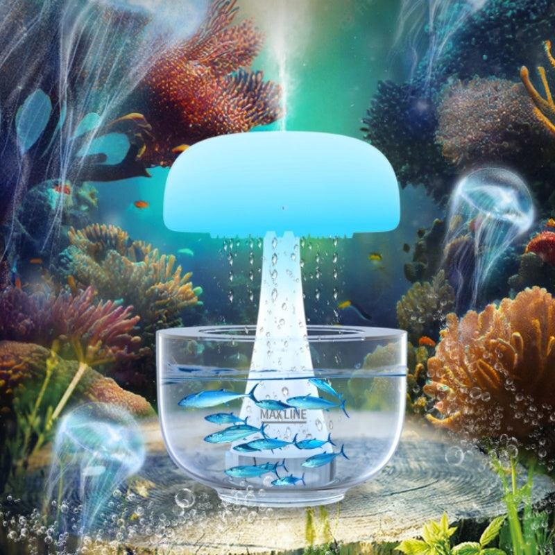Jellyfish Raindrop Humidifier Ultrasonic Atomization Seven-color Ambience Light Cloud Rain Aroma Diffuser Home Decor - DropOnline.co