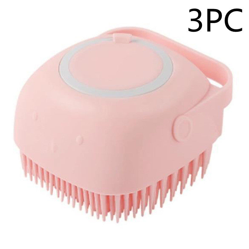 Silicone Dog Bath Massage Gloves Brush - Pet Grooming Tool with Shampoo Dispenser for Dogs & Cats - DropOnline.co