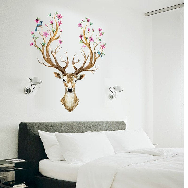 Sika Deer DIY Wall Stickers Wall Decor Art Decals For Kids Rooms Bedroom Living Room European Style Poster Unique Wall Sticker - DropOnline.co