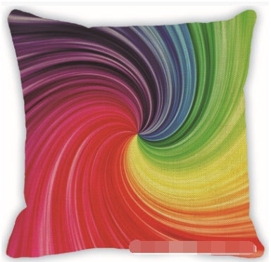 Colorful geometric pattern linen hug pillowcase car sofa cushion cover - DropOnline.co