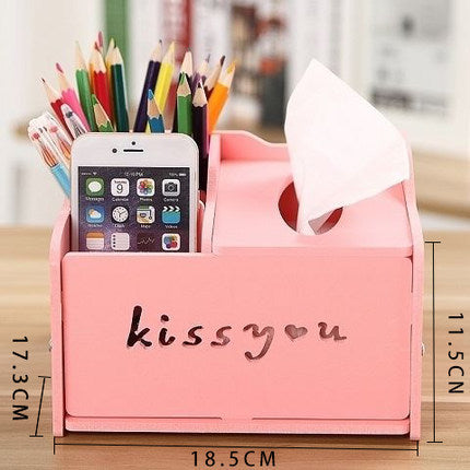 Multi-function pen holder creative student cartoon children desktop small storage box - DropOnline.co