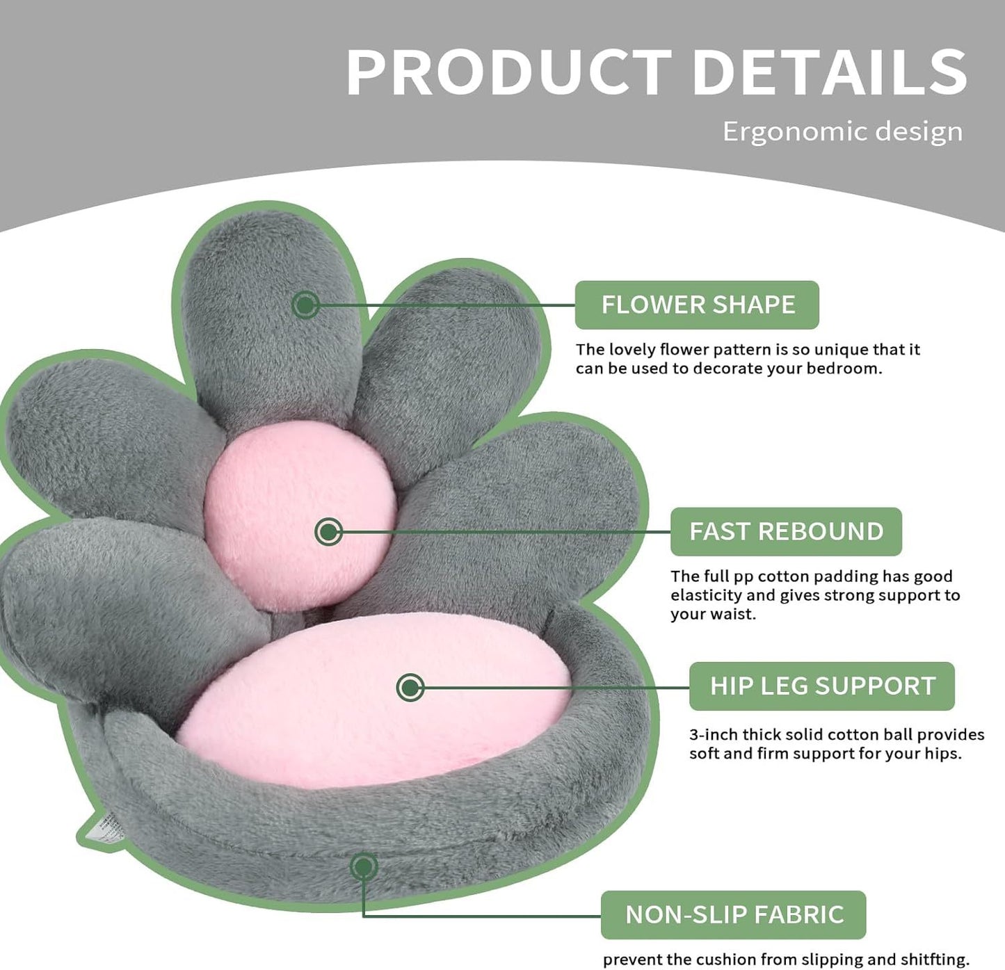 Round Nesting Cat Scratching Board - Flower Shape Seat Cushion Comfy Gaming Chair Pet Mat 19 Inch - DropOnline.co