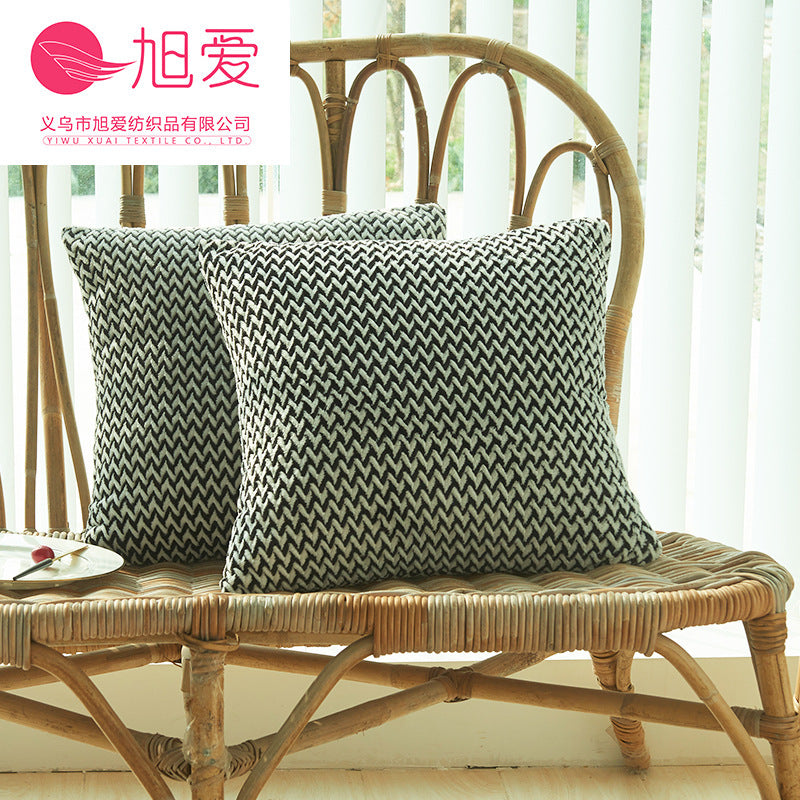 Herringbone Double-sided Plush Car Cushion Sofa Cushion - DropOnline.co