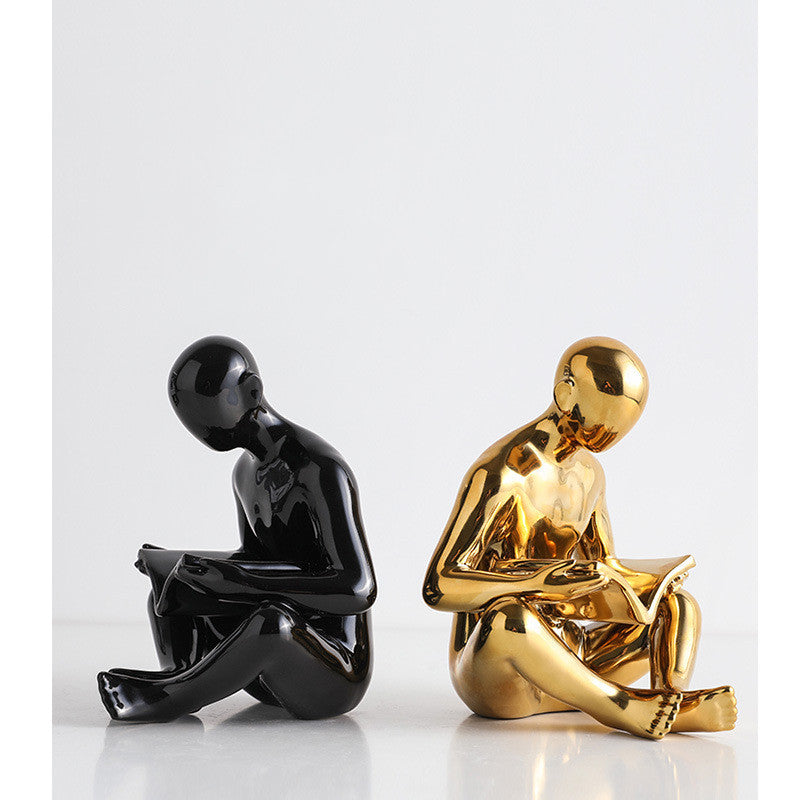 Nordic Creative Ceramics Character Bookend Crafts Ornament Home Decor Modern Living Room Decoration Accessories Adornment Gift - DropOnline.co