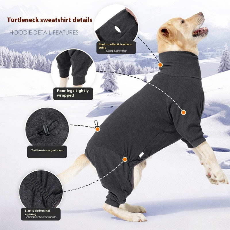Dog Four-Legged Clothes - High Collar Warm Cold-Proof Polar Fleece Winter Coat - DropOnline.co