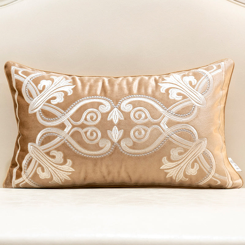 Patterned Cushion Cover Flannel Embroidered Home Decor Pillow Case - DropOnline.co