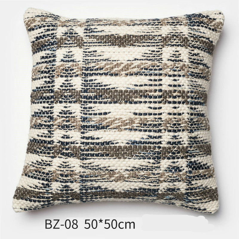 Handmade Wool Pillow Simple Modern American Country Nordic Style Imitation Leather Creative Cushion Cover - DropOnline.co