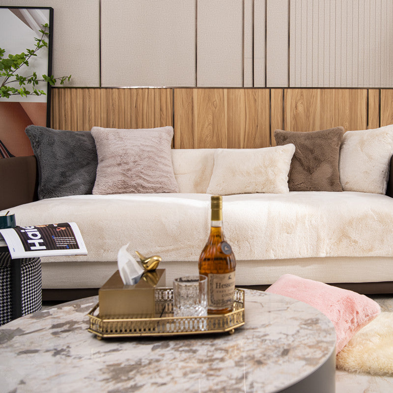 Autumn And Winter Sofa Cushion Warm Plush Rabbit - DropOnline.co