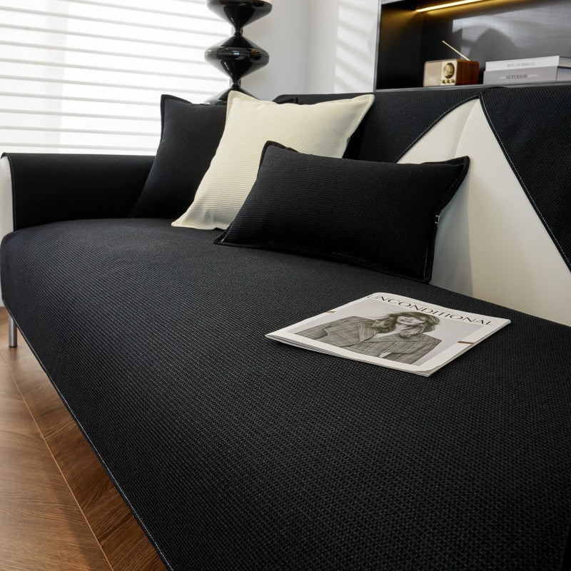 Waffle Solid Color Cream Sofa Cushion Waterproof Non-slip - DropOnline.co