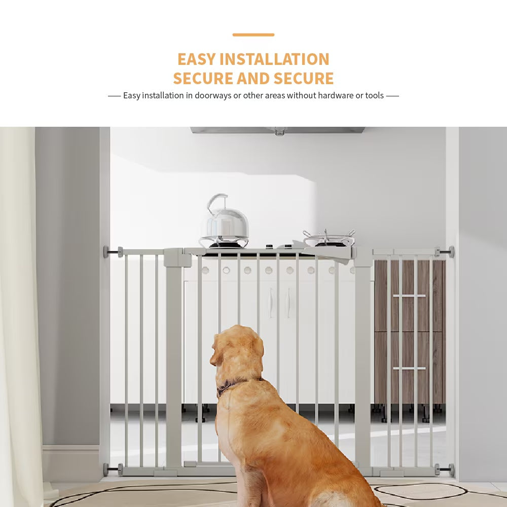 30-Inch High Child Safety Gate - Baby Door Barrier with Extensions for Stairs & Doorways - DropOnline.co