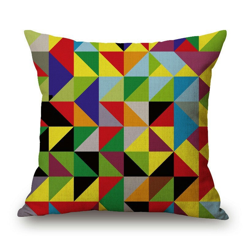 Colorful geometric pattern cushion - DropOnline.co