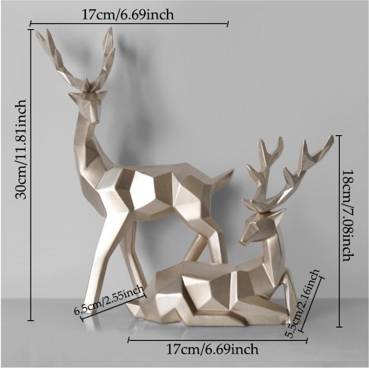 Deers Sculpture Resin Deer Statue Decoration Home Decor Statues Deer Figurines Modern Decoration Deers Table Ornament - DropOnline.co