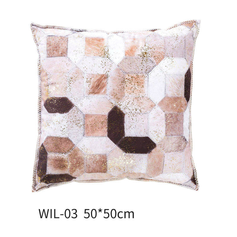 Handmade Wool Pillow Simple Modern American Country Nordic Style Imitation Leather Creative Cushion Cover - DropOnline.co