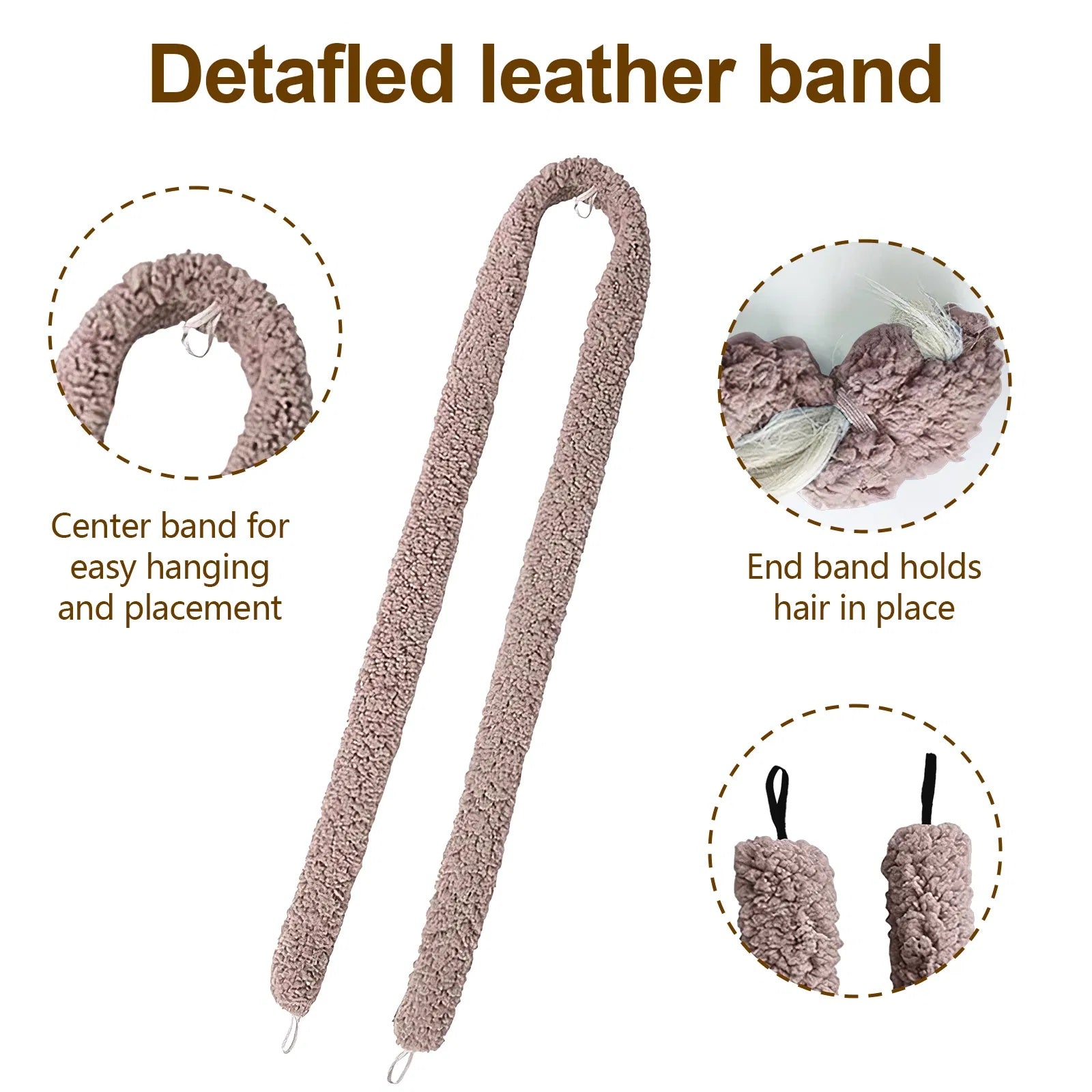 Satin Heatless Hair Curler, Lazy Natural Soft Wave DIY Heatless Curls For Sleep In Overnight, For All Hair Types - Light Brown - DropOnline.co