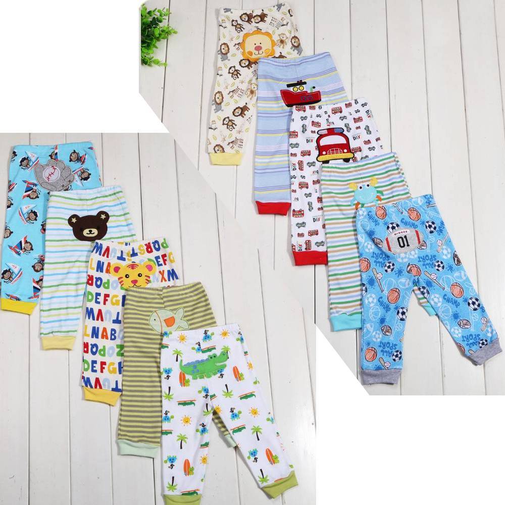 Children's Cartoon Print Leggings 5-Pack - Soft Cotton Pants for Kids - DropOnline.co