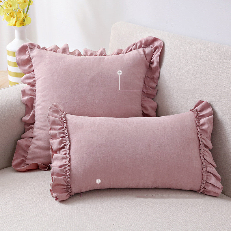 Pillowcase Small  Cushion Pillow Suede Sofa Bedside Pillowcase - DropOnline.co