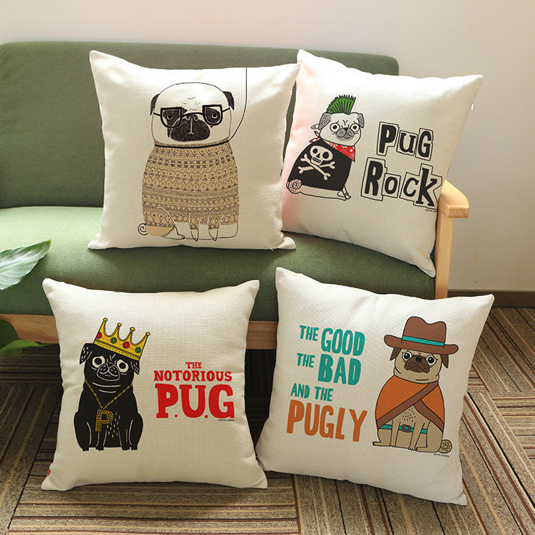 Printed cotton and linen cushion cover - DropOnline.co