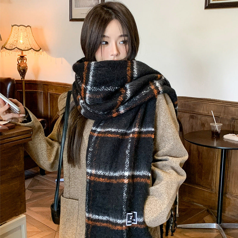 Fashion Scarf - Casual Plaid Printed Warm Neck Protection Scarf - DropOnline.co