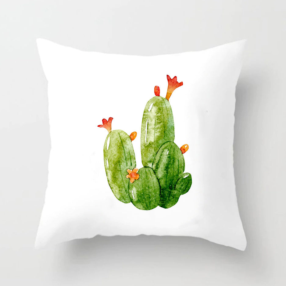 Soft Cactus Print Throw Pillow Cushion Cover - DropOnline.co