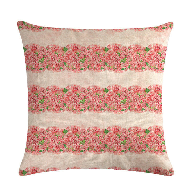 Floral Cushion Cover Cotton Linen Pillowcase - DropOnline.co