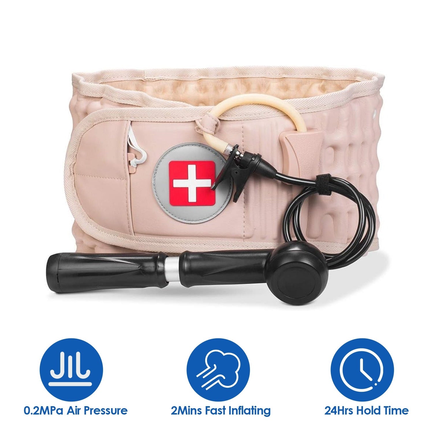 1Pc Decompression Back Belt Lumbar Spine Support Lower Back Air Traction Device With Extension Pad For Men Women Pain Relief Fit For All Waist - DropOnline.co