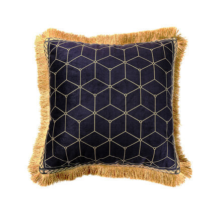 Rainforest Geometric Print Velvet Cushion Cover - DropOnline.co