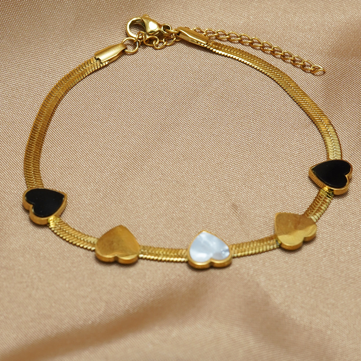 Lxalry 18K Gold Plated Stainless Steel Heart Necklace & Bracelet Set For Women - Waterproof, Hypoallergenic, Elegant Jewelry Gift For Girlfriend, Birthday, Valentines Day, Summer, Daily Wear - DropOnline.co