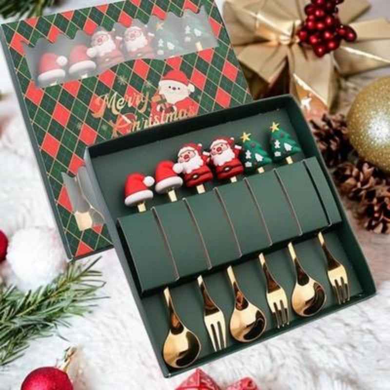 Six-piece Flatware Mixing Spoon Style Cutlery Set - Holiday Dining - DropOnline.co