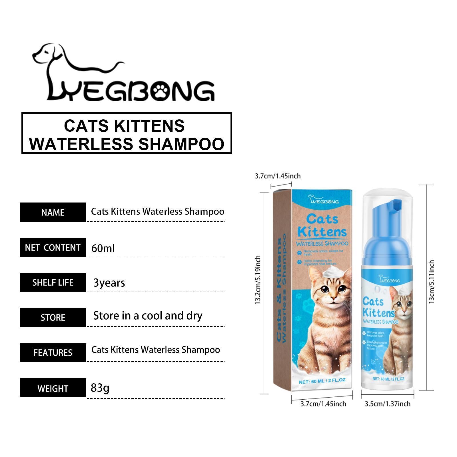 Yegebang Cat Cleaning Mousse Mild Non-irritating Pet Cleaning Foam - DropOnline.co