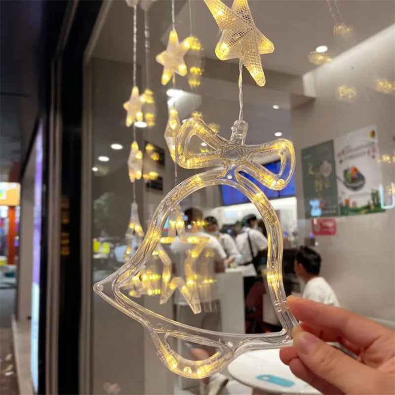 Christmas LED Suction Cup Window Lights 3-Pack - Star Tree Snowflake Hanging Ornaments - DropOnline.co